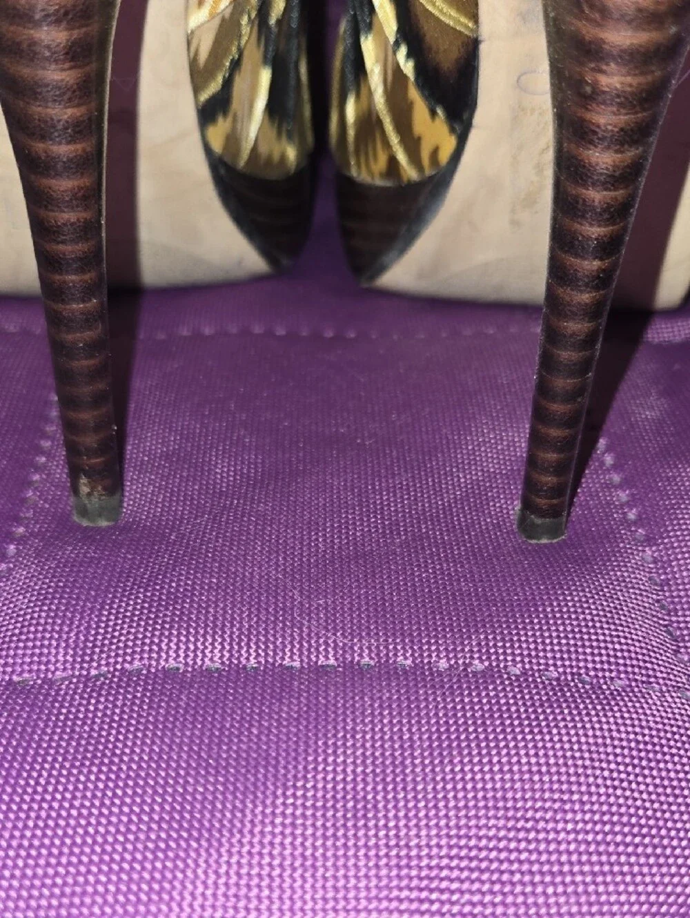 ALDO Yellow and Black Peep-Toe Heels
